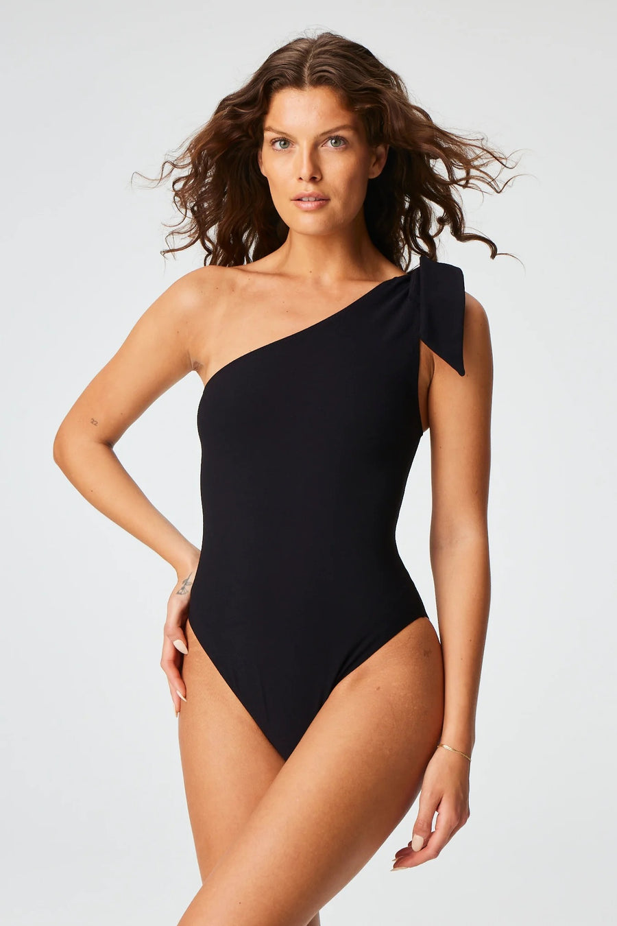 One Shoulder Bow Maillot