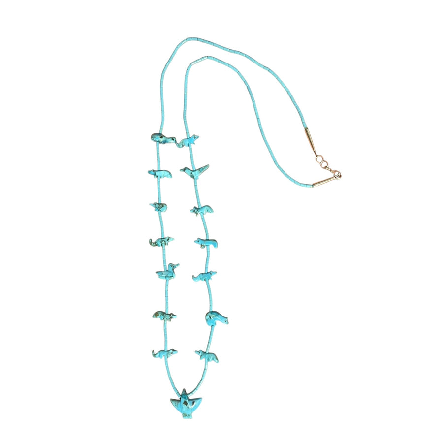 Long Fine Turquoise Power Animal Necklace