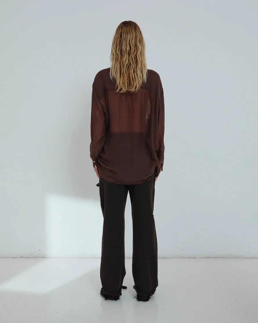 Lisa Fur Belt Adorned Loose Fit Carpenter Pants