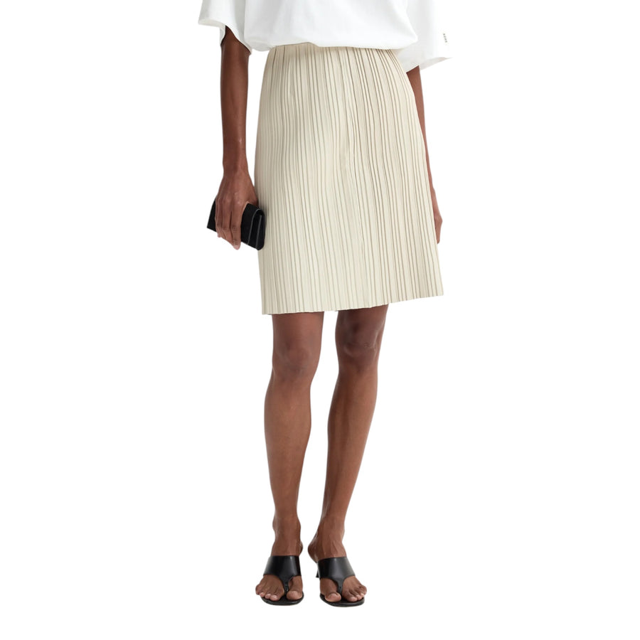 Pliseé Leather Skirt