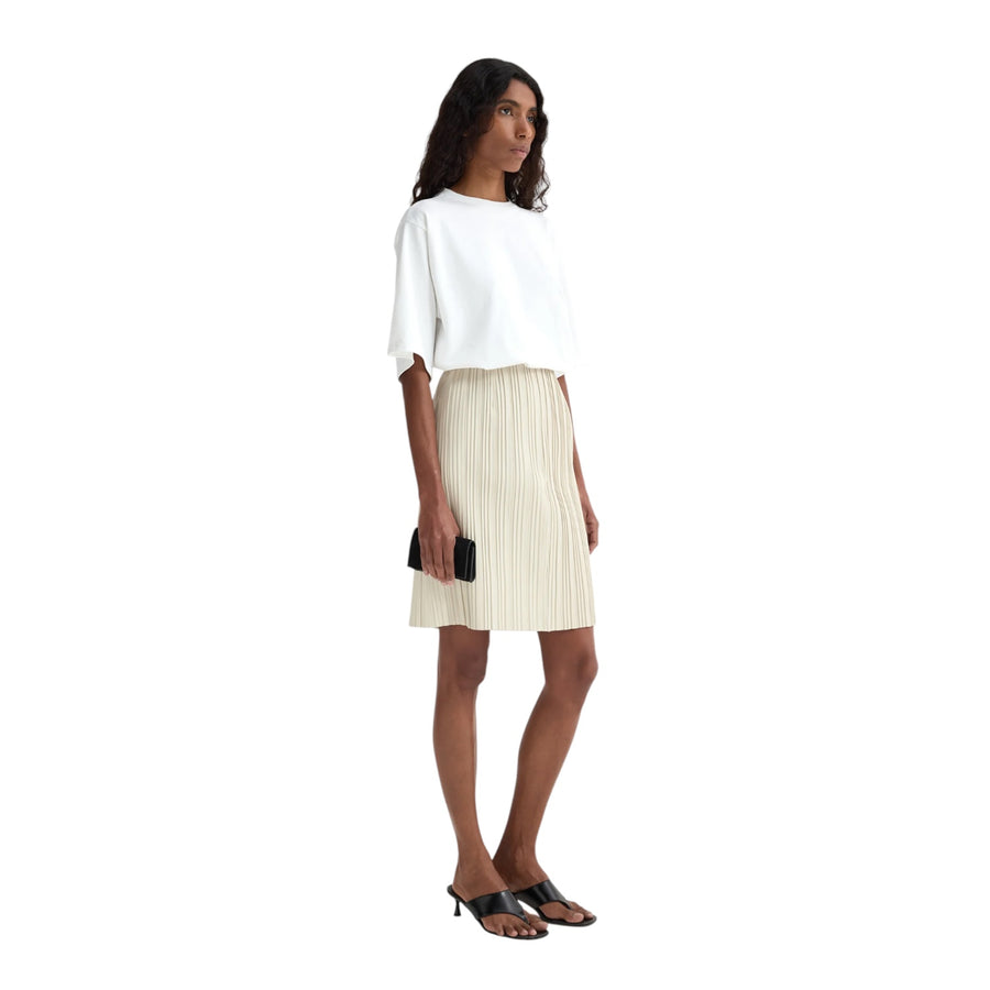 Pliseé Leather Skirt