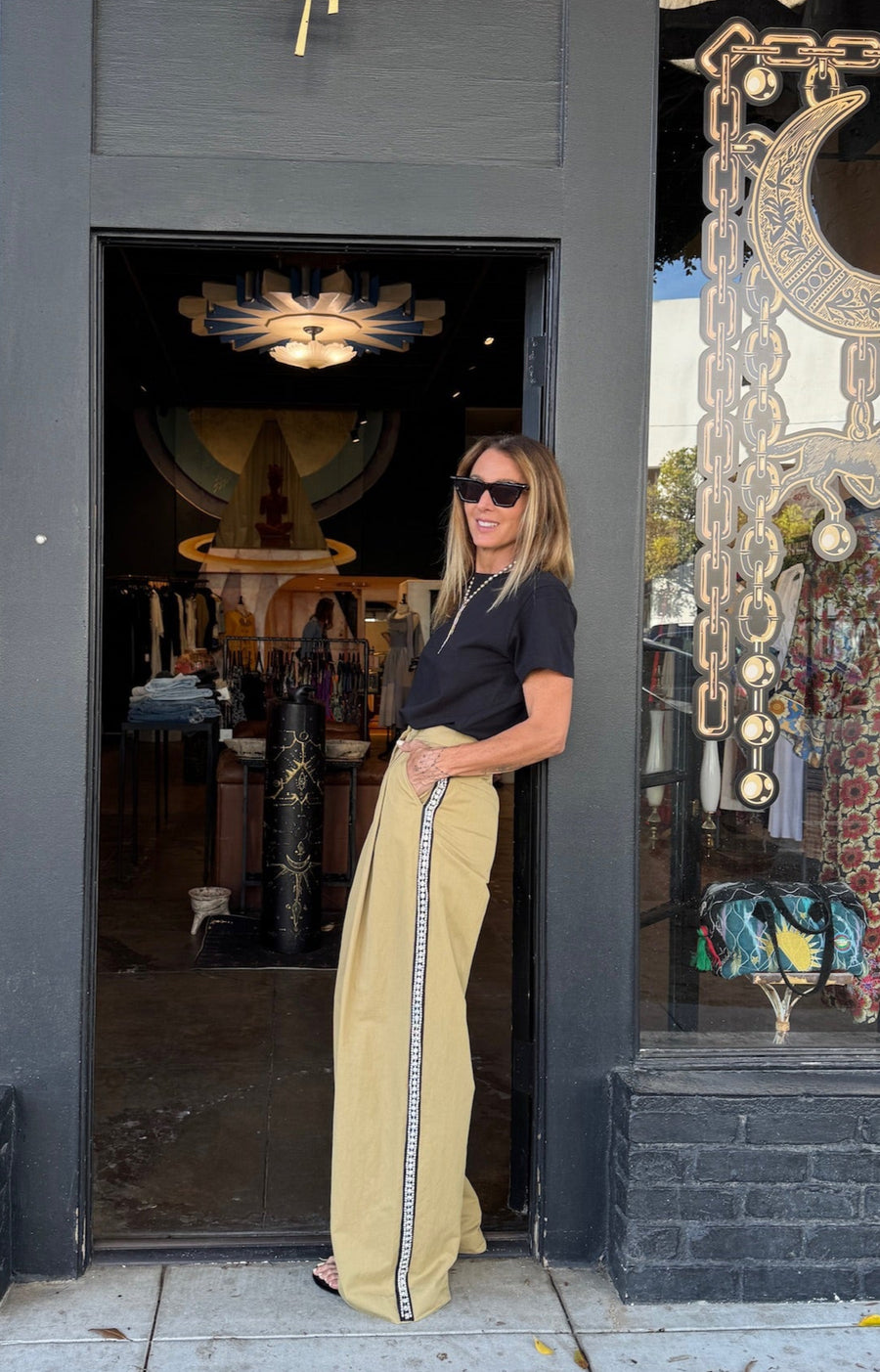 Iso Rhinestone Tape Pants