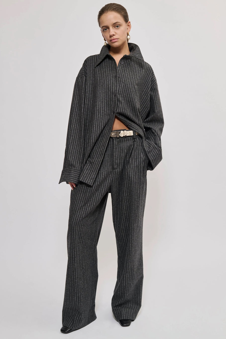 Wool Pinstripe Shirt