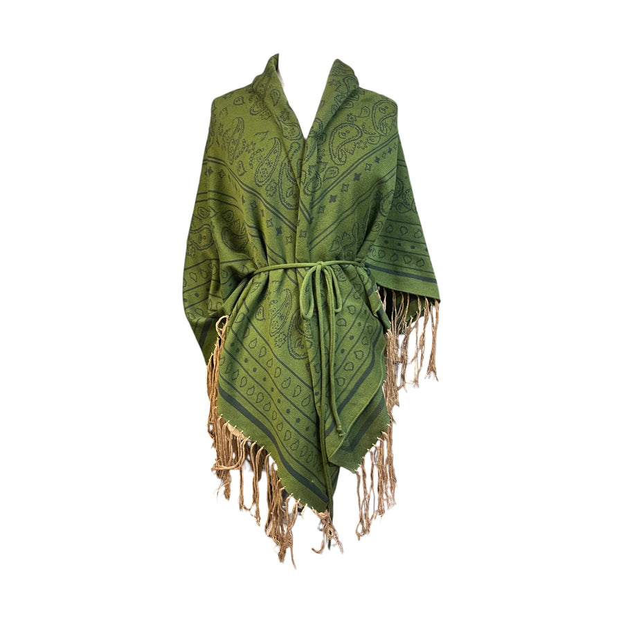 Ethnic Flower Poncho