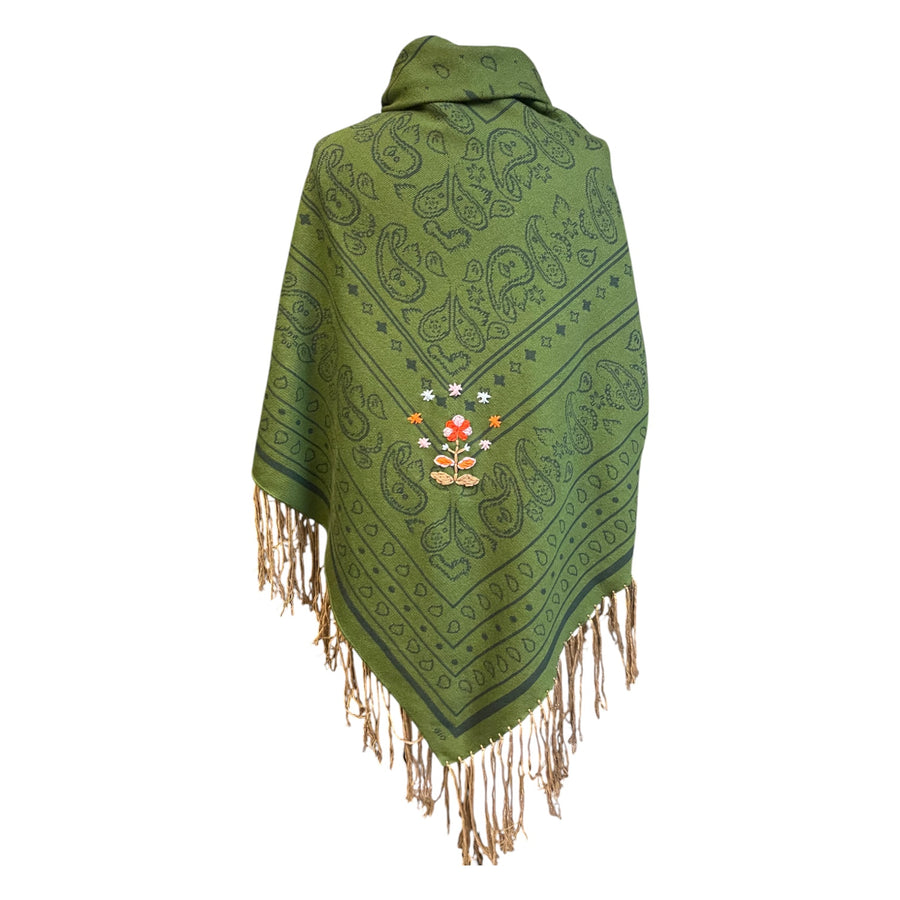 Ethnic Flower Poncho