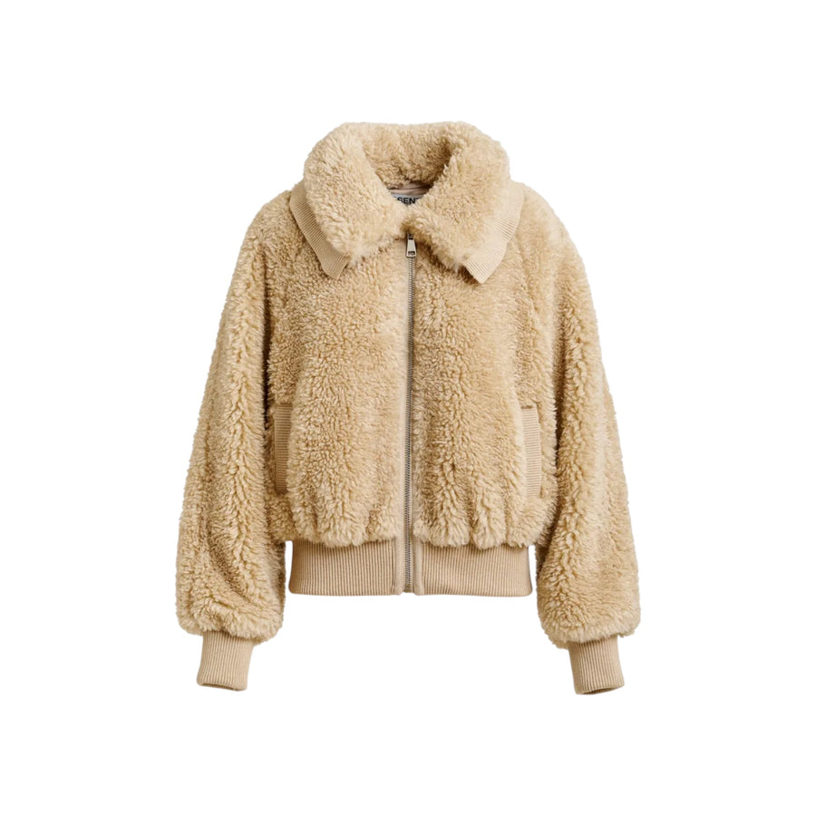 Twill Jacket Faux Fur