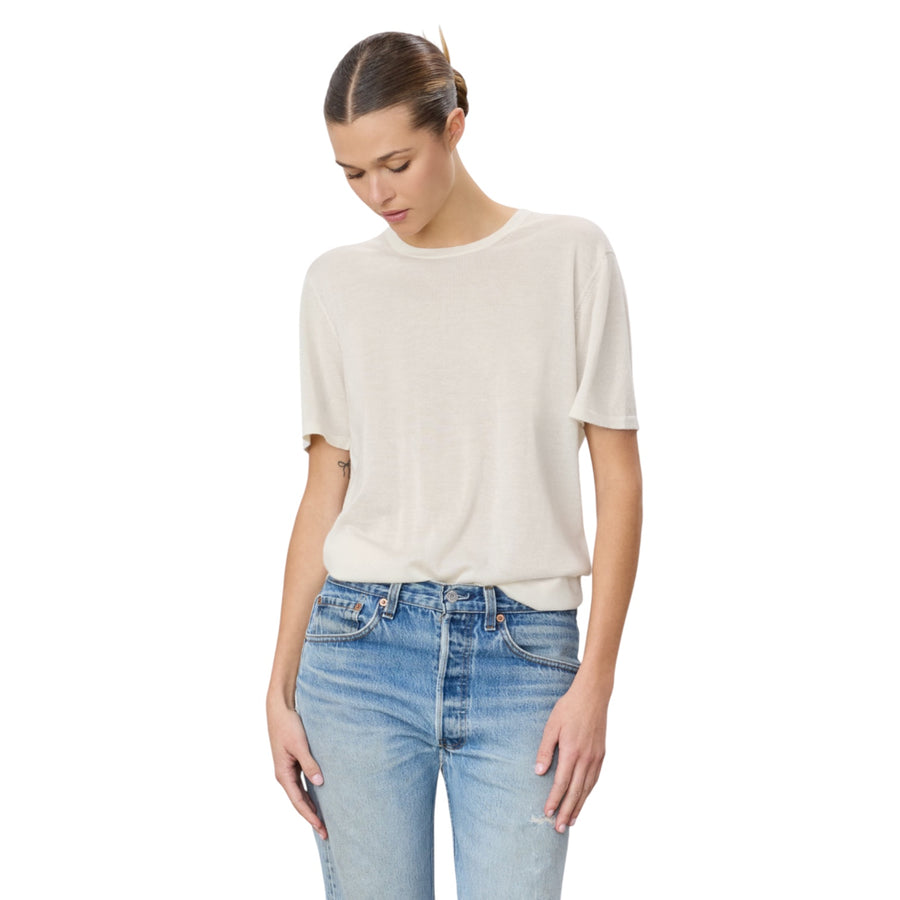 Cashmere Short Sleeve Boyfriend T Shirt