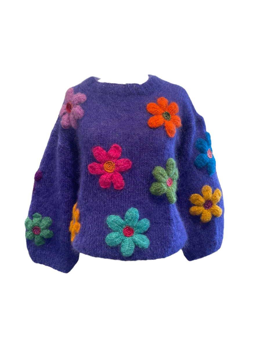 Free Flowers Pullover Sweater