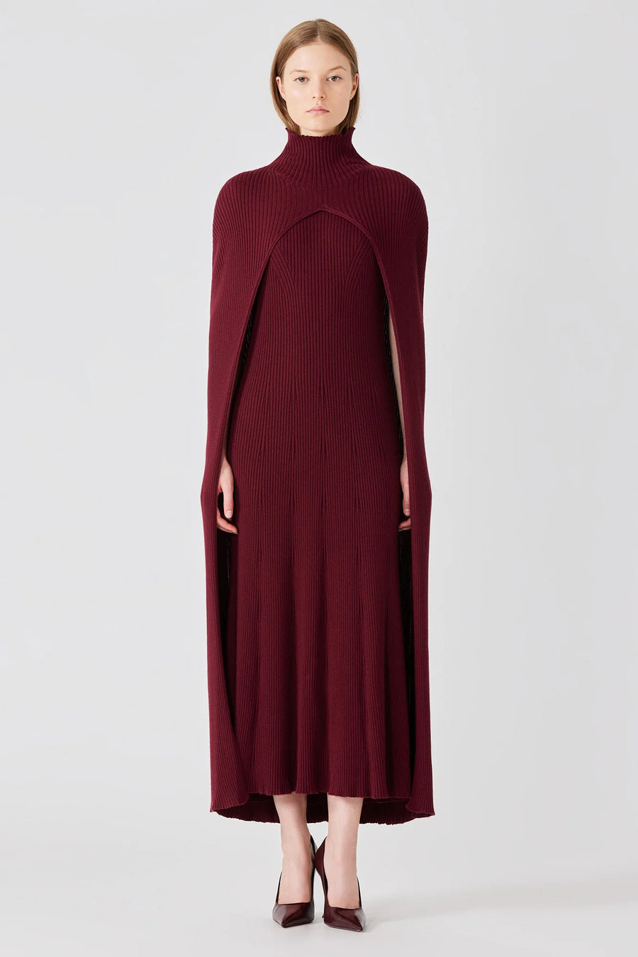 Poncho Long Ribbed Cape