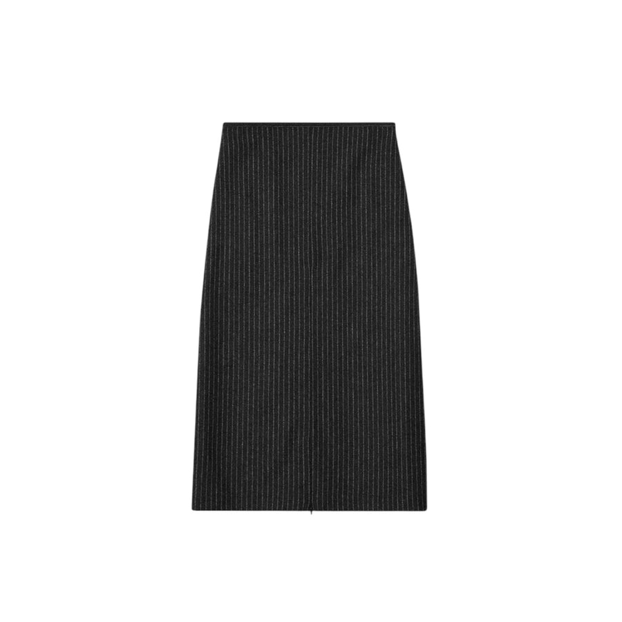 Pinstripe Slit Skirt