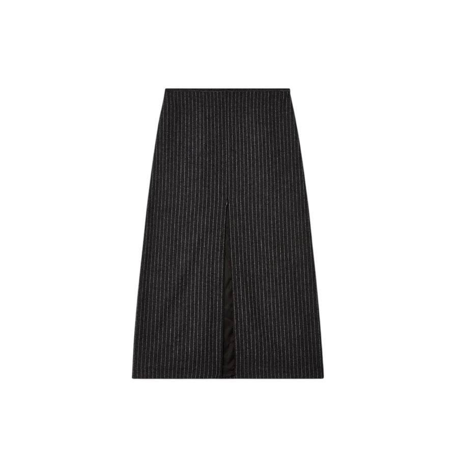 Pinstripe Slit Skirt