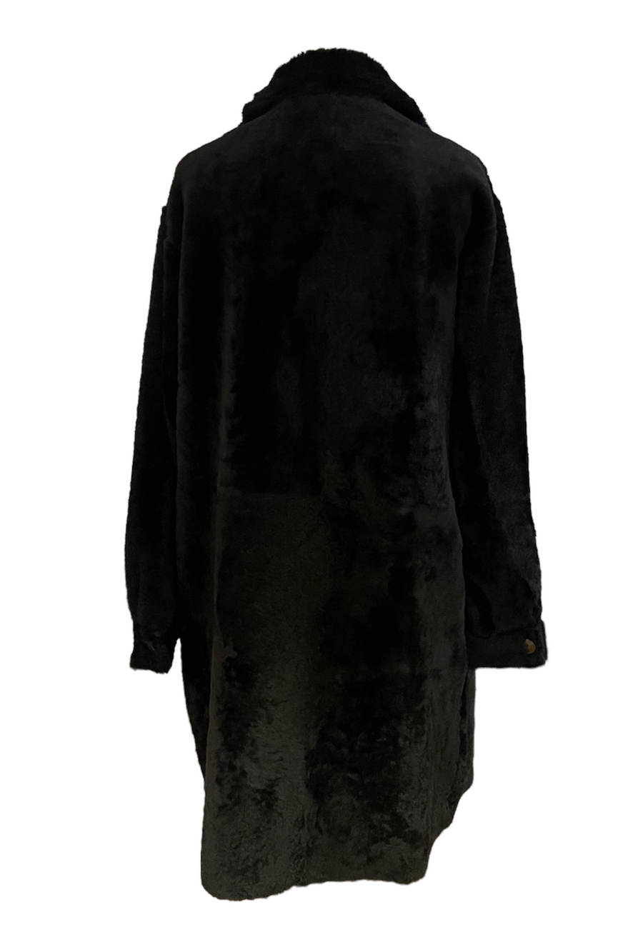 Black Reversible Long Shirt Coat