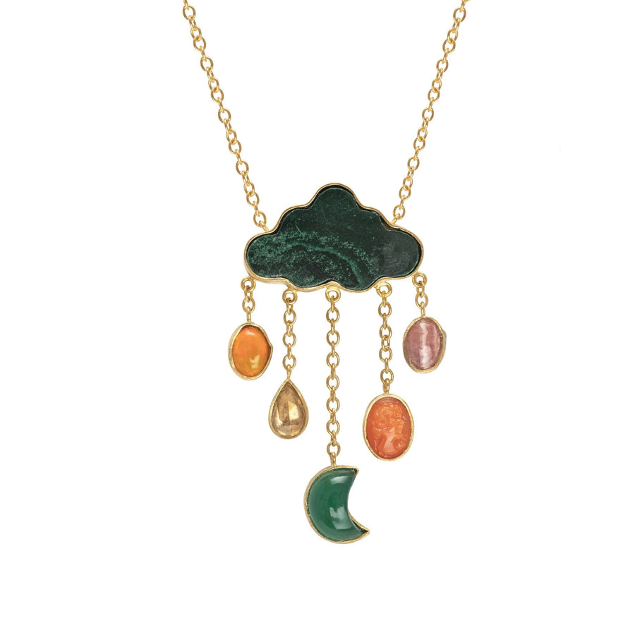 Cloud & Rain Chain Drop Necklace