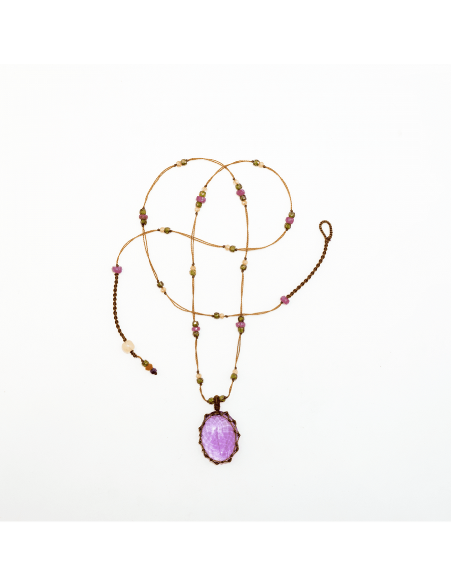 Short Tibetan Purple Amethyst Necklace